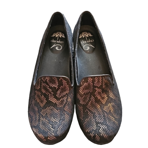 Dansko sz 41 black metallic copper clog shoes sz 11 SH10 - Picture 4 of 6